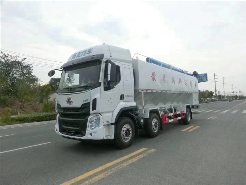 國六30方柳汽乘龍小三軸散裝飼料運輸車